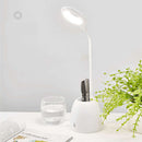 1X(Led Desk Lamp Dimming Smart Press Usb Table Lamp With Pen Container Read