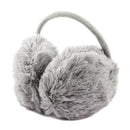 Unisex Winter Headband Fluffy Faux Fur Ear Pad Back Earmuffs Gray W3W1