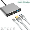 Type C USB 3.1 to USB-C 4K MI USB 3.0 Adapter Cable 3 In 1 Hub for Macboo J7Y1