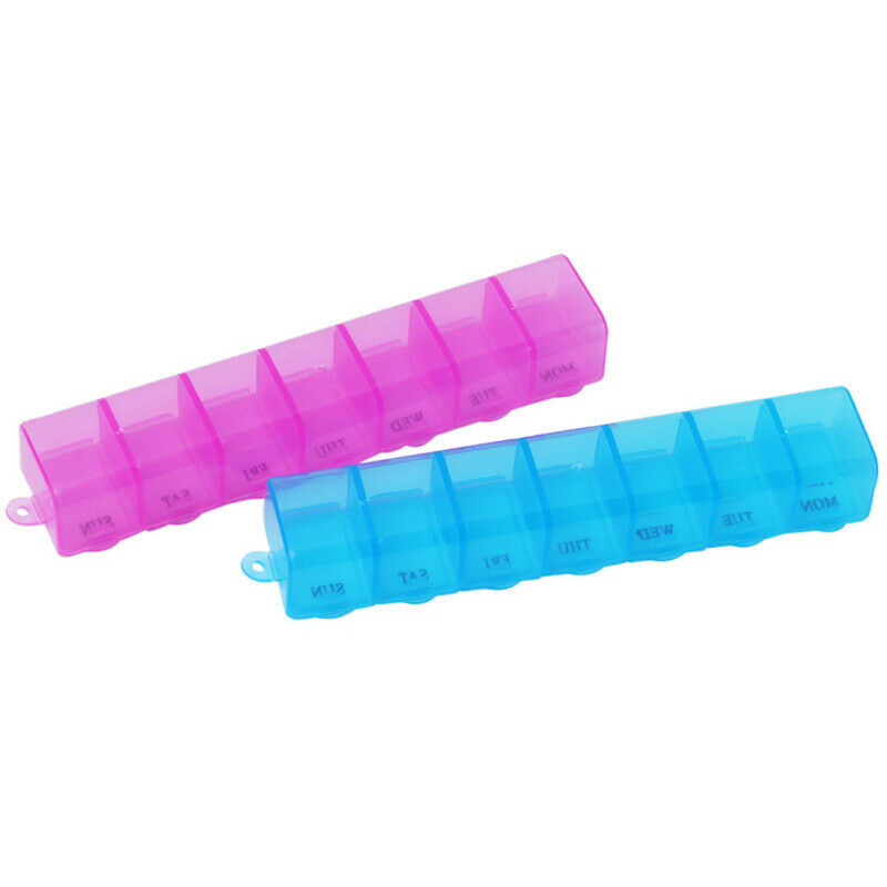 2x Weekly 7 Day Pill Box Travel Medicine Organiser Tablet Holder Case Storage