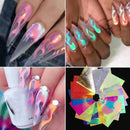 16PCS Women Nail Art Stickers  Flame Reflections Tape Adhesive Foils DIY Decor
