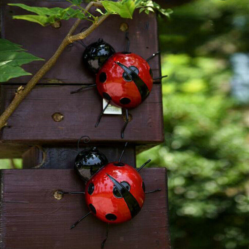 15Pcs/Set Ladybug Insect Ornament Home Garden Decor Wall Hanging Art Crafts 10cm