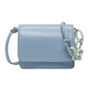 Leather Women Messenger Bag Mini Square Shoulder Satchel Handbags (Blue) A