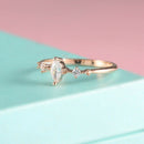 Engagement Ring For Women Three Stone Cluster Bridal Rings Wedding Jewelry