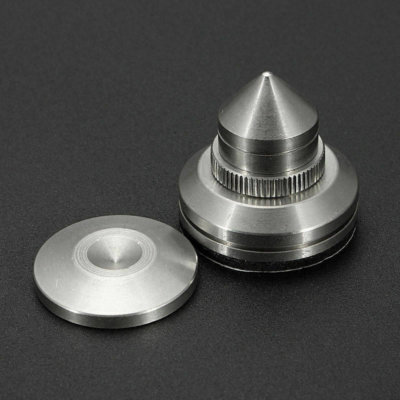 4x Stainless Steel Speaker Spike & Pad Base Amplifier Isolation Cone Stand Feet