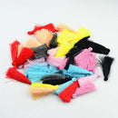 Chinese Silky Thread Tassel Charms&12mm Round Printed Boho Style Wood Beads