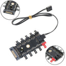 12V 10Way 4pin Fan Hub Speed Control Regulator CPU Fan Interface For PC OZ