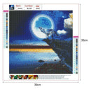 5D DIY Full Drill Diamond Painting Moon Wolf Cross Stitch Embroidery Kit