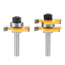 2pcs 1/4" Shank Woodworking Tenon Cutter Groove Router Bit Milling Cutter
