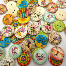 50pcs 20mm Wooden Sewing Buttons 2 Flat Holes Art Embellishments DIY Craft