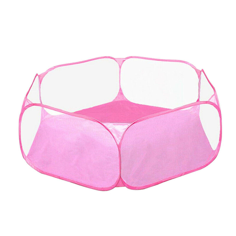 Foldable Play Pen Cage Hamster Rabbit Guinea Pig Gerbil Indoor/Outdoor Pink