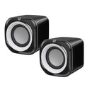 Pair Black Plastic 3.5mm PC Computer Speakers Bass Soundbox Surround Sound