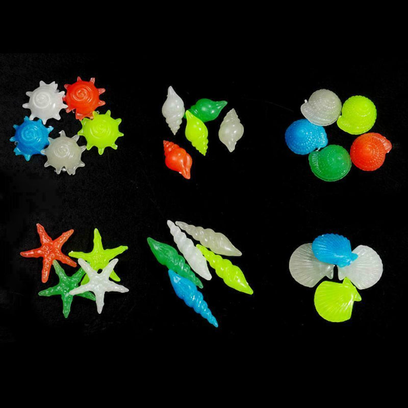 10pcs Luminous Stone Shells Star Aquarium Fish Tank new Plastic Decor DIY S R2I3