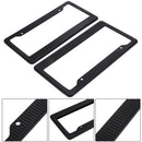 2pcs Carbon Fiber Pattern Car License Plate Frames Tag Covers (Black)