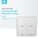 Wireless Touch Panel Work with Tuya Zigbee 4 Gang Smart Home Light Wifi Switch