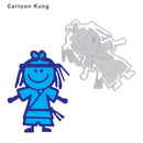 Cartoon Kung Fu Metal Cutting Dies Stencil DIY Scrapbook Paper Card Craft Cute