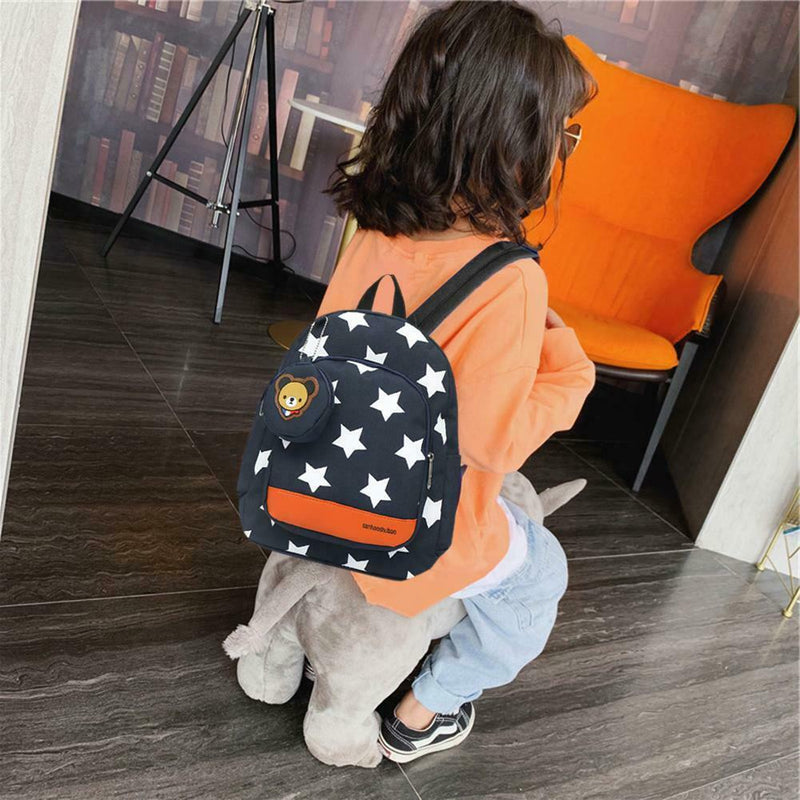 Women Canvas Backpack Teenager Girls Schoolbag Large Knapsack (Navy Blue)
