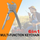 Outdoor Stainless Steel Folding 6 in 1 Utili-key Chain Multifunctional Tool