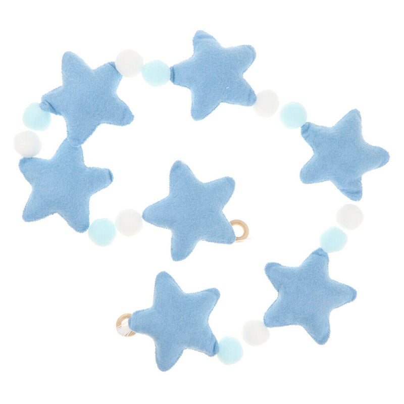 Pompoms Balls Star Garland Wall Hanging Ornament Canopy Crib Tent Decor Blue