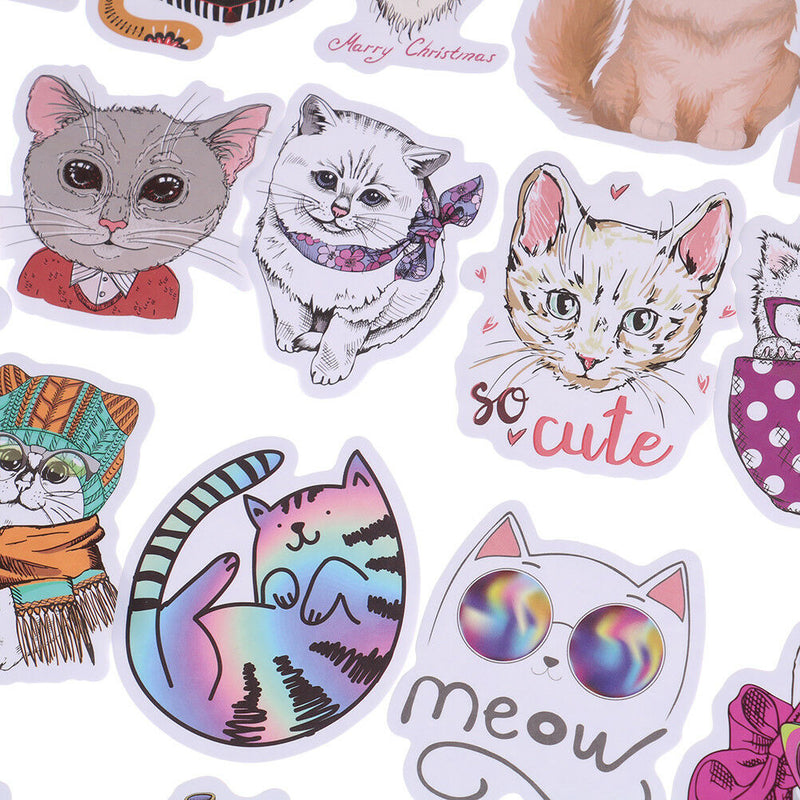 50Pcs/bag Cute cat stickers DIY scrapbooking suitcase laptop car stick%x