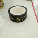 Moon Stars Black Washi Paper Masking Tapes Adhesive Decorative Tape Nice B5 M7W9