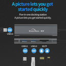Blueendless Usb C Hub 5 in 1 Aluminum 5Gbps Type C Adapter With Sd/Tf Card
