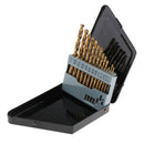 13Pcs M2 High Speed Steel Left Hand Twist Drill Bit Set with Nitride Coating