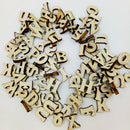 200 Mixed Shapes Number Letters Blank Wooden Embellishments for Scrapbooking