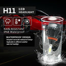 6000K White 4-Side H11 LED Headlight H8 H9 Kits 2800W 380000LM Bulbs Pow&+
