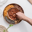 Double Layer Snacks Candy Wooden Plate Nut Dried Fruit Snack Fruit Dish Sto