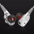 3.5mm HiFi Wired Earphone Dual-Dynamic Quad-core Speaker In-ear earbuds Fle R4D1