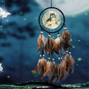 Dream Catcher With Feathers Fantasy Wall Art Hanging Decor Ornament Wolf Gift