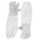 1 Pair Beekeeper Gloves Cotton Leather Apiculture Anti Bee Sleeves (White) SN9F