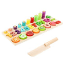 Math Wooden Toys Fruit Cut Pairing Learning Preschool Counting Board Digita