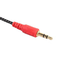 2 Pcs 3.5mm Stereo Jack 1 Female to 2 Male Headphone Microphone Audio Cable
