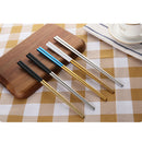 6 Pair Household Chopsticks Stainless Steel Tableware Durable Square Cutlery