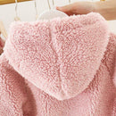 Baby Girl Kids Clothes Fleece Thicken Hoodie Crossbody Bag (Pink 12-18M)