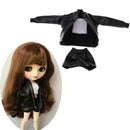 Black Leather Jacket Shorts Pants Vest for Blythe Licca Pullip Causal Outfit