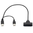 SATA & USB 2.0 to USB 2.0 Adapter Converter Cable for External 2.5" SATA SSD