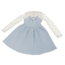 Fashion Cat Face Dress w/ Lace Sleeve for 1/3 BJD DD Dress Up Accessory Blue