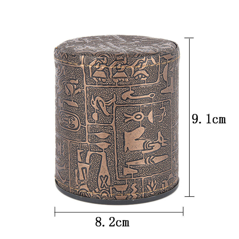 1 pc High Quality Brown Leather Rune Dice Cup PU leather 82x82x91mm!E