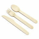 Disposable Wooden Cutlery 300 pack -Forks(100), Knives(100) and Spoons(100) G6M2