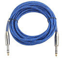 Nylon Braided 6.35mm 1/4 TRS Male Cable Patch Connector for Guitar Bass 5m
