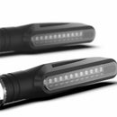 2X Motorcycle Turn Signal Light LED Flowing Water Amber  Indicator Flashers   Ew