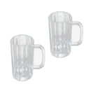 2Pcs Crystal Clear Acrylic Home Unbreakable Plastic Drinking Beer Mug 520ml