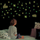 3pcs/set Luminous Animal Wall Stickers Waterproof Room Decals (HZY017-C) A