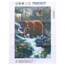 Diamond Embroidery Bears Eat Fish Round DIY Diamond Painting Cross Stitch