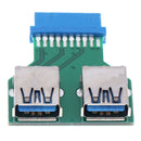 Internal Mainboard 2 Ports USB 3.0 Female to 20 Pin Female adapter Header YA Pg