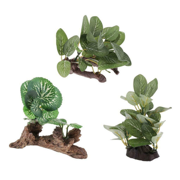 4Pieces Terrarium Aquarium Fish Tank Plants For Bearded Dragons Lizards