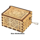 Retro Wood Hand Cranked Music Box Carved Kid Child Birthday Gift Home Decor